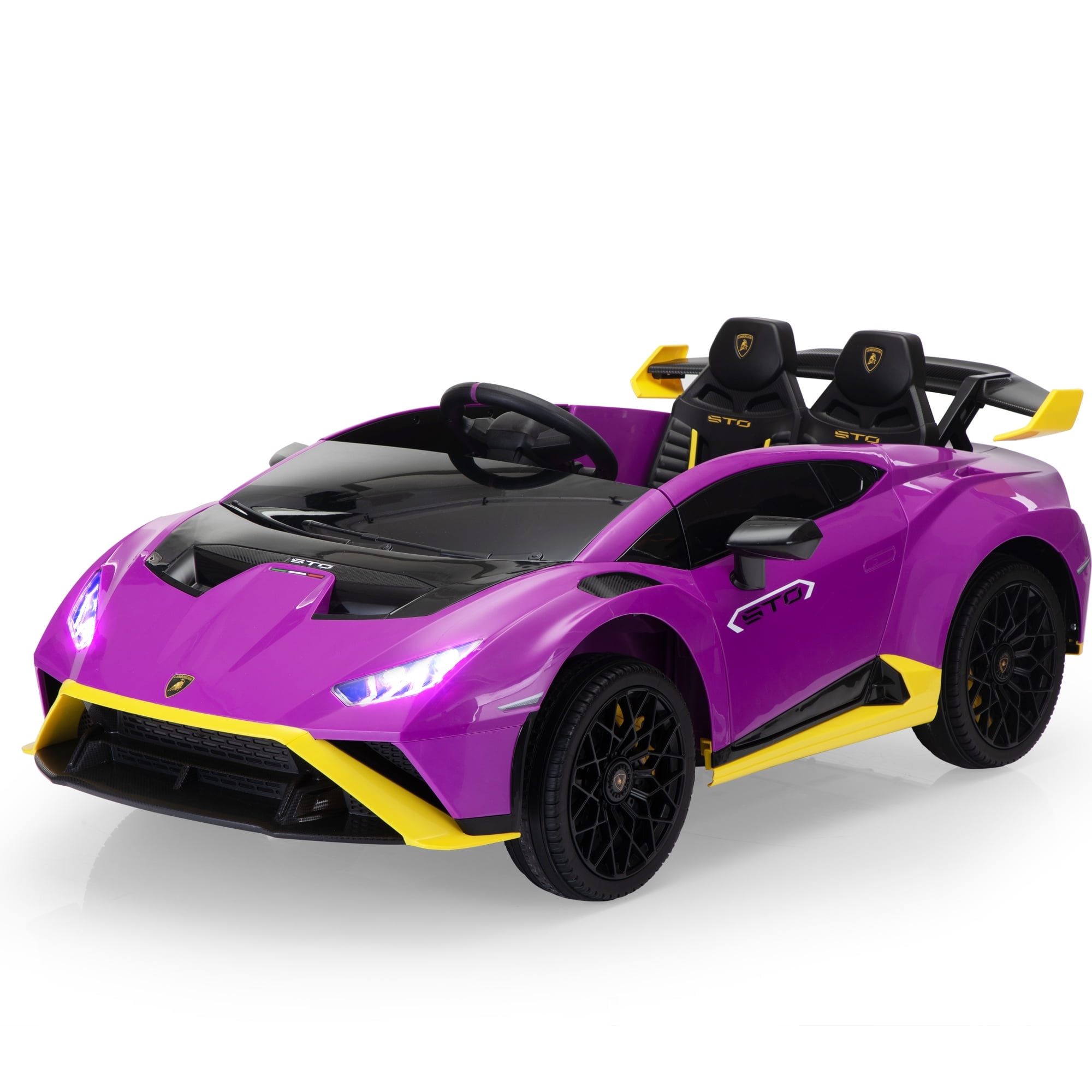 12V Purple Lamborghini STO Kids Ride-On Car with Remote Control