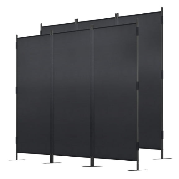 Jaxpety 2-Pack 6ft Room Dividers, Black 3-Panel Folding Privacy Screens, Freestanding for Effortless Space Division in Living Rooms, Bedrooms& Offices