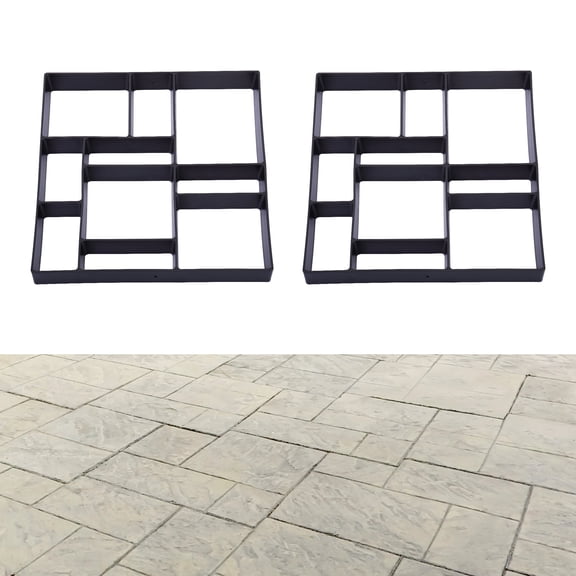 Jaxpety 2 Pack Garden Paver Mold Concrete Paver Stepping Stone Mold Walk Maker Reusable Mold,Black