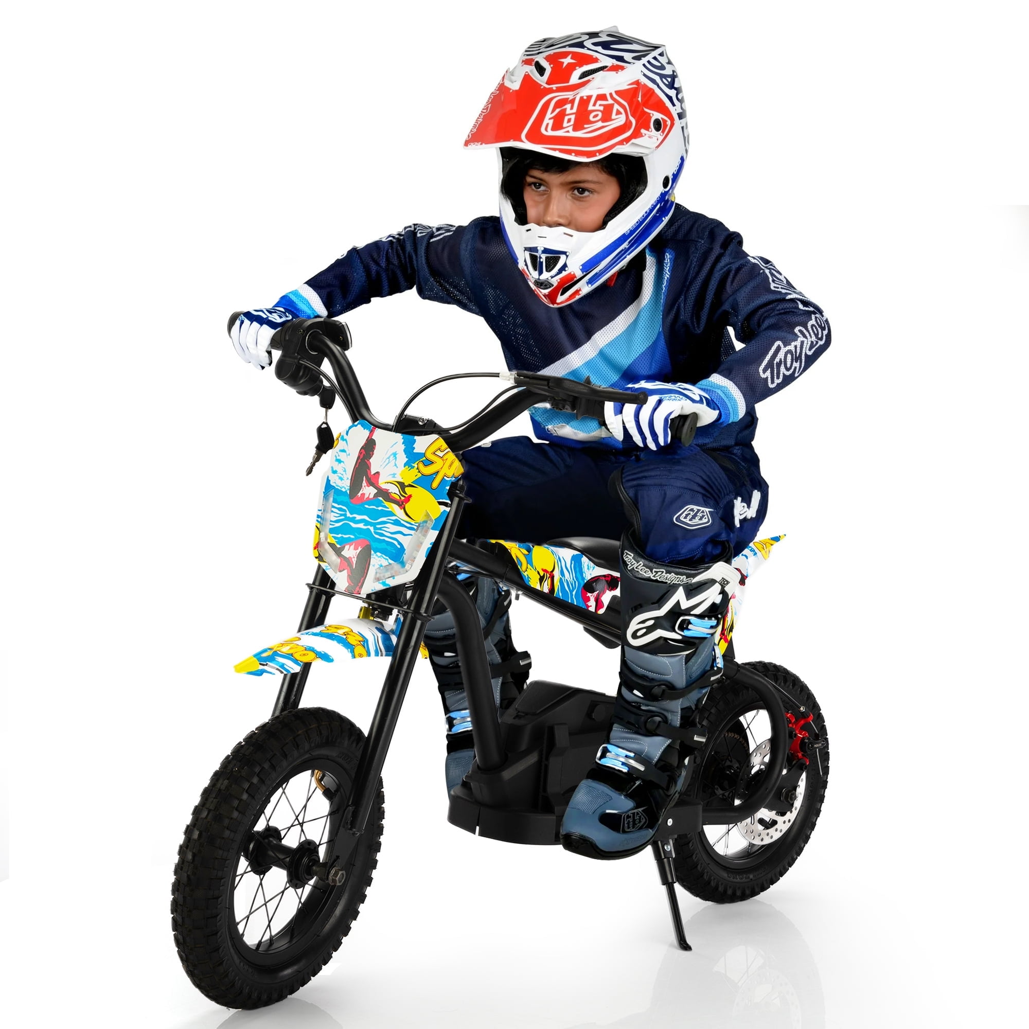 Jaxpety 24V Electric Dirt Bike, 250W Ride on Motorcycle with Twist