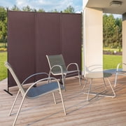 Jaxpety 3 Panel Room Divider 6 ft Tall Folding Privacy Screen Wall Partition for Home Office, Brown