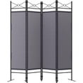 thumbnail image 1 of Jaxpety 4 Panel Room Divider W/ Leg Support 5.9 ft Folding Wall Partition for Home Office, Gray, 1 of 13
