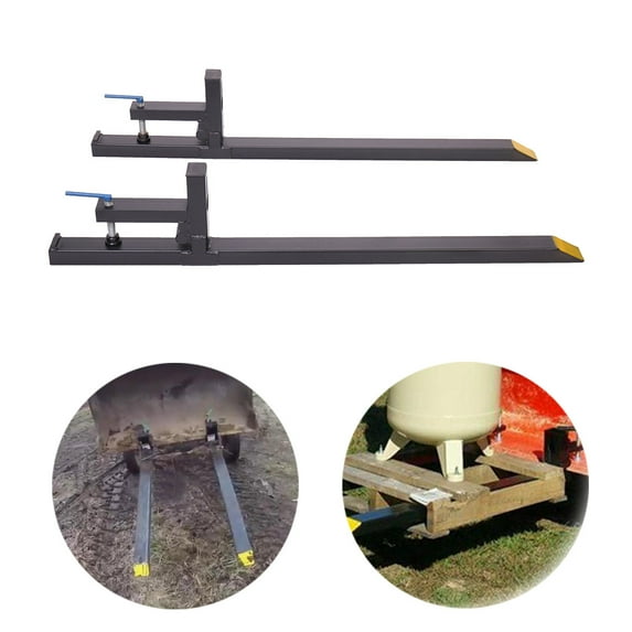 Jaxpety 42" LW Clamp on Pallet Forks 1500 Lbs Capacity for Bucket Loader Tractors or Skid Steers