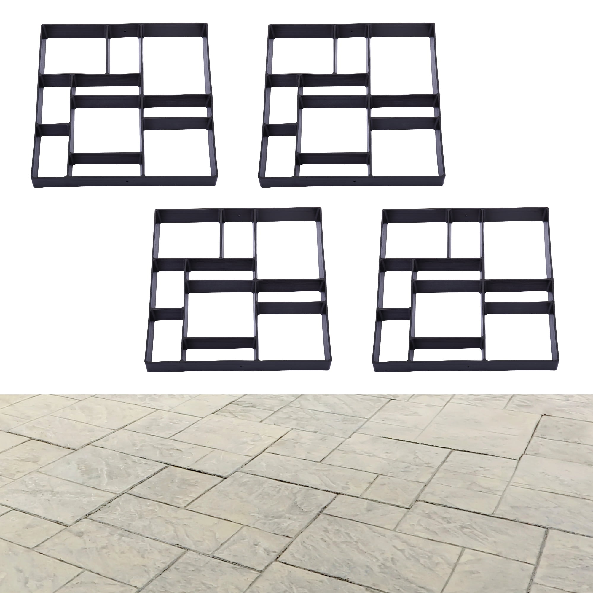 JAXPETY Concrete Mold Cement Paver Stepping Stone Walk Maker (4-Pieces)
