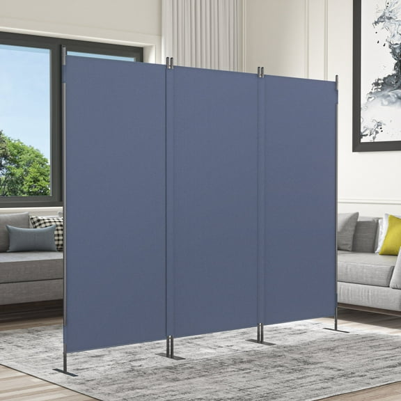 Jaxpety 6 ft Tall Room Divider 3 Panel Folding Privacy Screen Wall Partition for Home Office, Gray