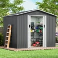 thumbnail image 1 of Jaxpety 8' x 6' Outdoor Storage Shed Steel Garden Utility Tool Backyard Building Garage, 1 of 15