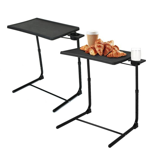 Jaxpety Adjustable TV Tray,Plastic TV Trays Table for Eating on Bed