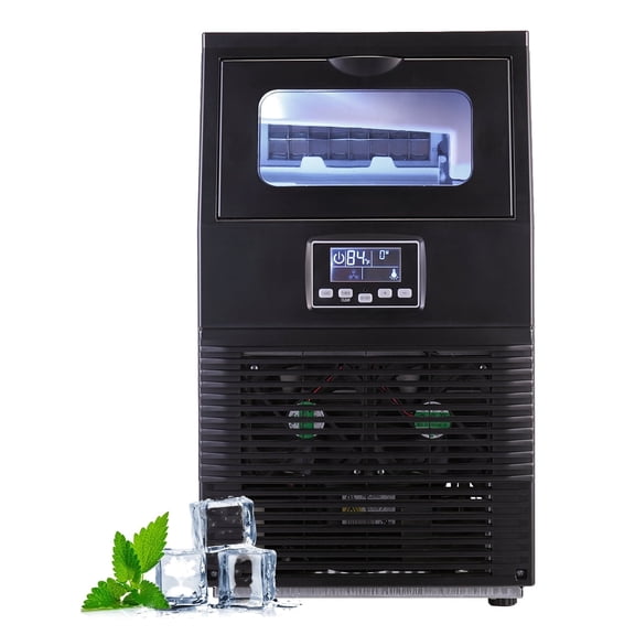 Sandinrayli Commercial Ice Maker Machine Portable Stainless Steel Ice Cube Maker for Restaurants, 66 Lbs Production