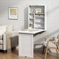 thumbnail image 1 of Jaxpety Convertible Desk Wood Floating Writing Desk with Storage Shelves Laptop Tabletop for Bedroom, Living Room, Office, 1 of 17
