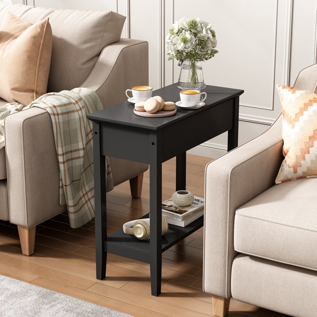 Jaxpety Flip Top Side Table End Table with Storage, Nightstand for Small Spaces, Bedside Tables
