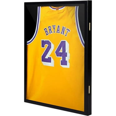 Jaxpety Jersey Display Case Football Baseball Basketball Jersey Frame w/ UV Protection, Hanger, Black