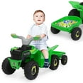 thumbnail image 1 of Jaxpety Kids ATV, 6V 4 Wheeler Electric Quad Car Ride on Toys with Trailer, Bluetooth, Music, Horn, Green, 1 of 18