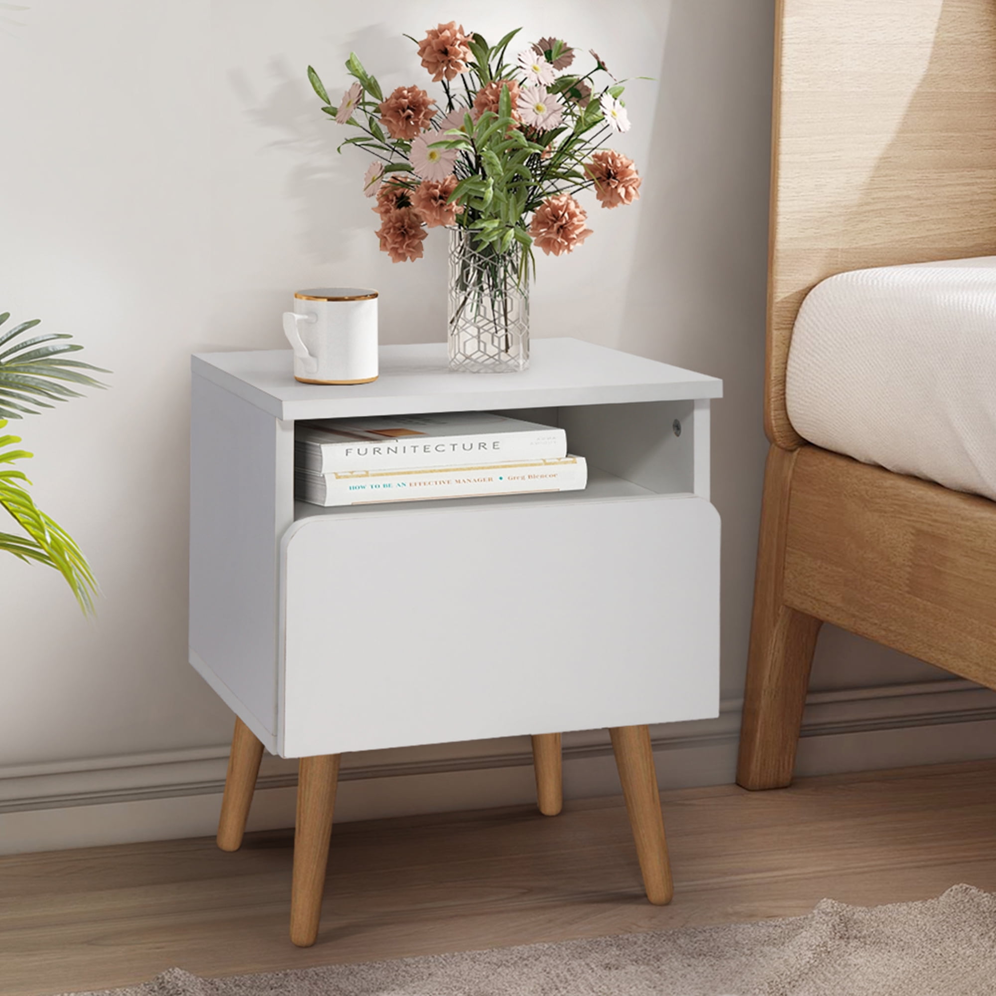 Jaxpety Nightstand Bedside Table Sofa End Table Adult Bedroom Home