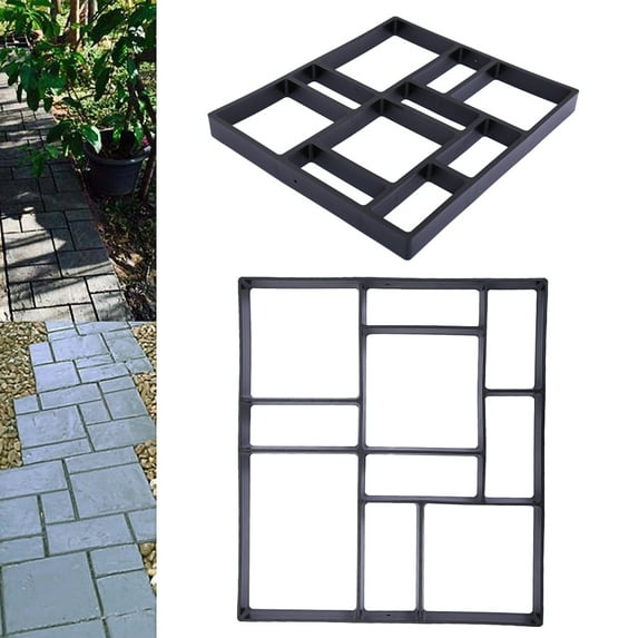 Jaxpety Plastic Garden Paver Mold Concrete Paver Stepping Stone Mold Walk Maker Reusable Mold,Black