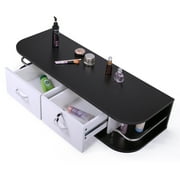 Jaxpety Salon Classic Wall Mount Styling Station Beauty Salon Spa Equipment Cabinet,Black&White