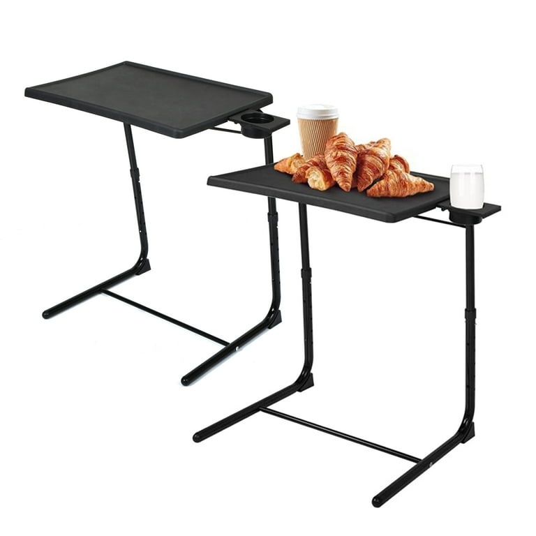 Jaxpety Set of 2 Adjustable TV Tray 6 Height and 3 Tilt Angles