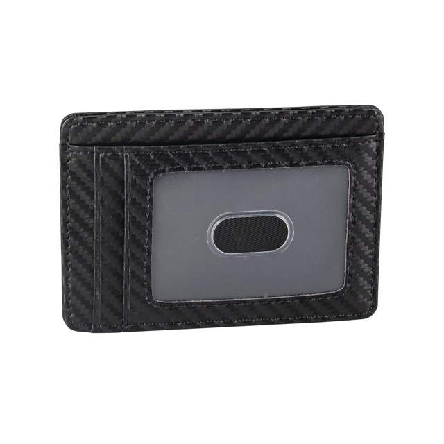 JaxsonCadeTM Carbon Fiber RFID Wallet, Black Measures 3 1/8" Long x 4
