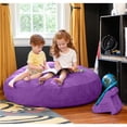 thumbnail image 1 of Jaxx Cocoon 4 Foot Bean Bag Chair and Crash Pad, Grape, 1 of 10