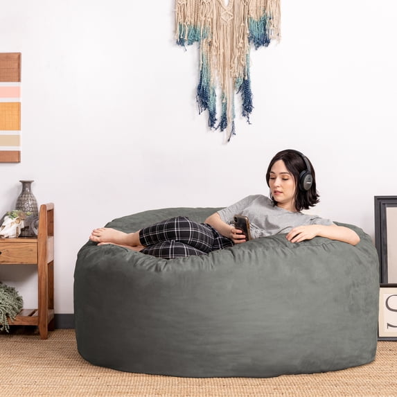 Jaxx 5 Foot Saxx - Big Bean Bag Chair for Adults, Charcoal
