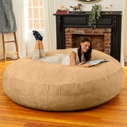 Jaxx 6-Foot Giant Bean Bag Chair, Convertible 2-in-1 Chair & Bed for Adults, Microsuede – Holiday Gift, Microsuede Camel