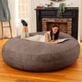 thumbnail image 1 of Jaxx 6-Foot Giant Bean Bag Chair, Convertible 2-in-1 Chair & Bed for Adults, Microsuede Chocolate, 1 of 9