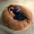 thumbnail image 1 of Jaxx 6 Foot Cocoon - Premium Giant Bean Bag for Adults - Padded Microvelvet, Saddle, 1 of 7