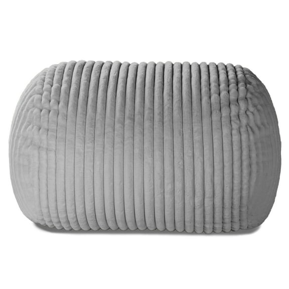 CC Home Furnishings Ribbed Faux Fur Bean Bag Loveseat - 64" - Gray