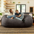 thumbnail image 1 of Jaxx 7 Foot Giant Bean Bag Sofa, Charcoal, 1 of 7