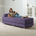 thumbnail image 1 of Jaxx Alon Daybed - Fold-Out Sleeper Chaise with Premium Memory Foam Queen-Size Mattress - Made in the USA, Plum, 1 of 5