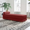 thumbnail image 1 of Jaxx Alon Daybed - Fold-Out Sleeper Chaise with Premium Memory Foam Queen-Size Mattress - Made in the USA - Berry Red, 1 of 4