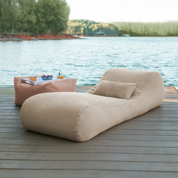 Jaxx Arlo Outdoor Bean Bag Sun Lounger | Pool Patio Chaise Recliner |, Flax