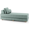 thumbnail image 1 of Jaxx  Balshan Cushioned Micro-velvet Convertible Chaise Lounge Daybed Caribbean, 1 of 5