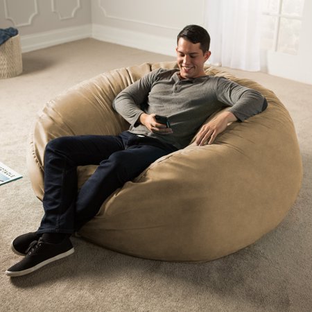Jaxx Bean Bags Jaxx 5-ft. Giant Bean Bag Chair Camel