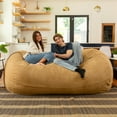 thumbnail image 1 of Jaxx 7 Foot Giant Bean Bag Sofa, Camel, 1 of 7