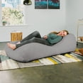 thumbnail image 1 of Jaxx Bean Bags Jaxx Arlo Bean Bag Chaise Lounge Chair with Chenille Cover Grey, 1 of 8