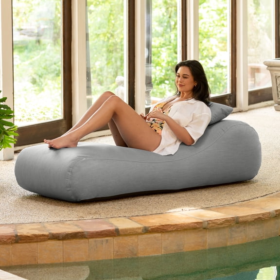 Jaxx Bean Bags Jaxx Arlo Outdoor Bean Bag Lounge with Pillow Granite