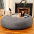 thumbnail image 1 of Jaxx 6-Foot Giant Bean Bag Chair, Convertible 2-in-1 Chair & Bed for Adults, Microsuede Charcoal, 1 of 4