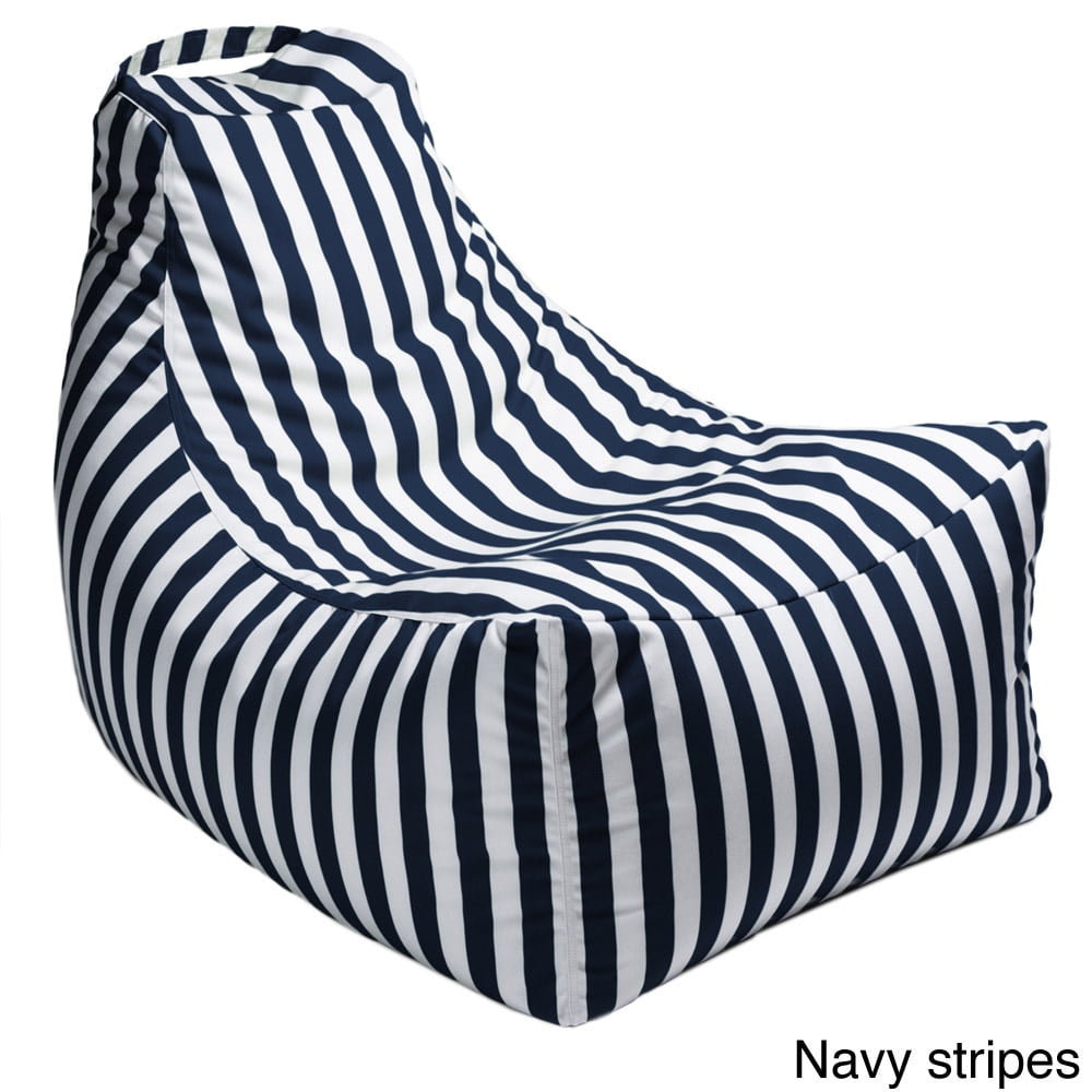Jaxx Outdoor Patio Comfy Bean Bag Lounger, NavyStripes, Weather