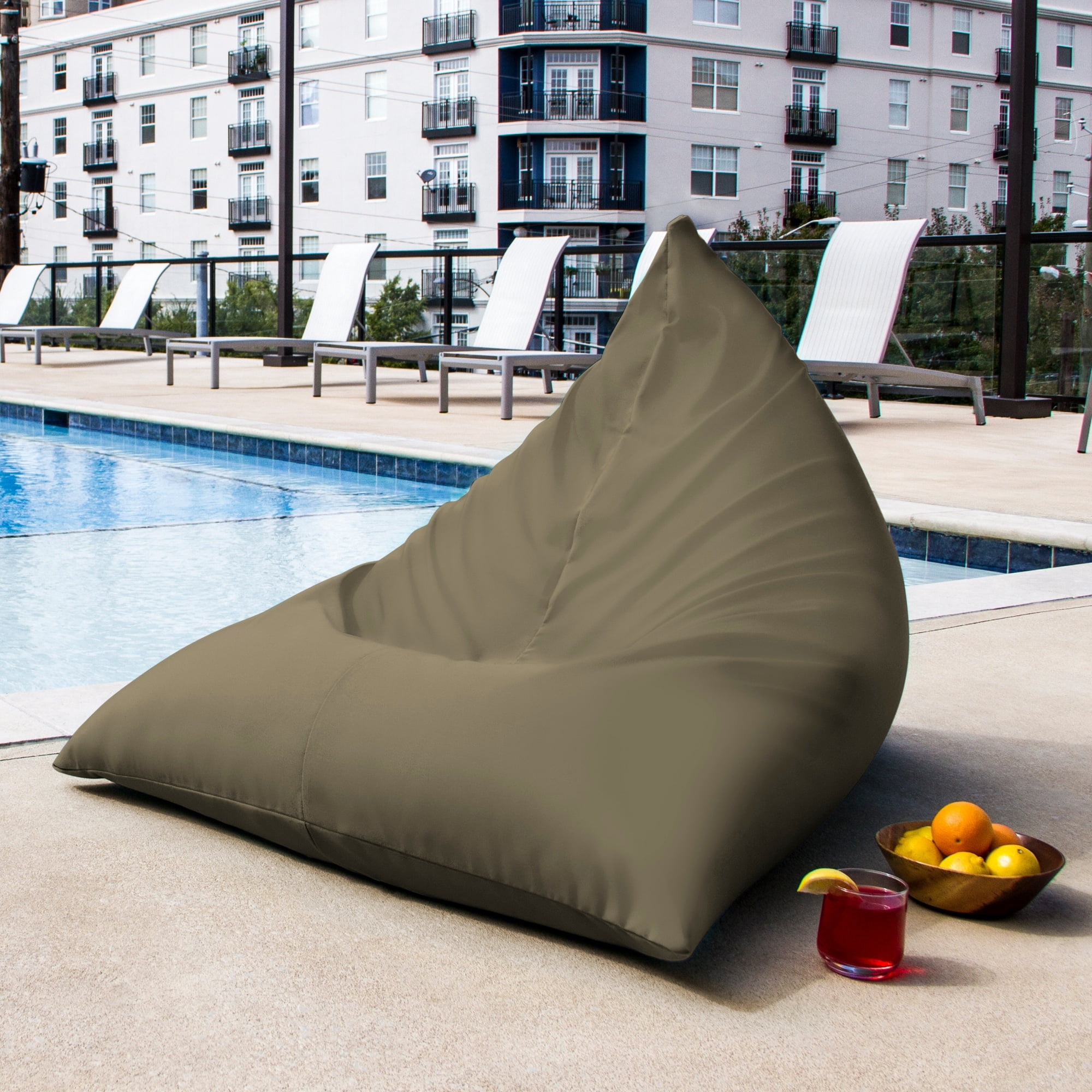 Jaxx Bean Bags Jaxx Twist Outdoor Patio Bean Bag Chair Taupe