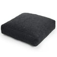 thumbnail image 1 of Jaxx Brio Large Décor Floor Pillow / Meditation Yoga Cushion, Shearling Faux Lamb, Black, 1 of 2