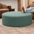 thumbnail image 1 of Jaxx Candler Round Coffee Table Ottoman, Oversized, 44-Inch, Boucle Green, 1 of 11