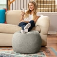 thumbnail image 1 of Jaxx Ellis Ottoman Shearling Faux-Lamb Plush Pouf for Modern Interior Design, Small, Smoke, 1 of 4