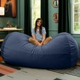 thumbnail image 1 of Jaxx Grand Lounger 7 Foot Bean Bag Sofa -Lush Velvet Navy, 1 of 8