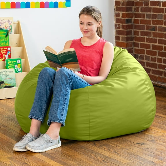 Jaxx Gumdrop Commercial Grade Bean Bag for Educational Environments, Large Size - Premium Vinyl - Green