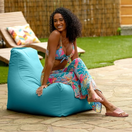 Jaxx Juniper Outdoor Bean Bag Patio Chair & Poolside Lounge, Cancun Blue