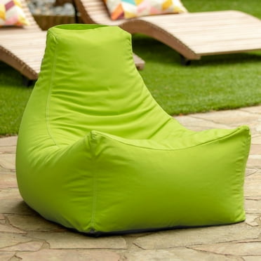 Jaxx Ponce Outdoor Patio Bean Bag Chair - Lounger, Taupe Stripes
