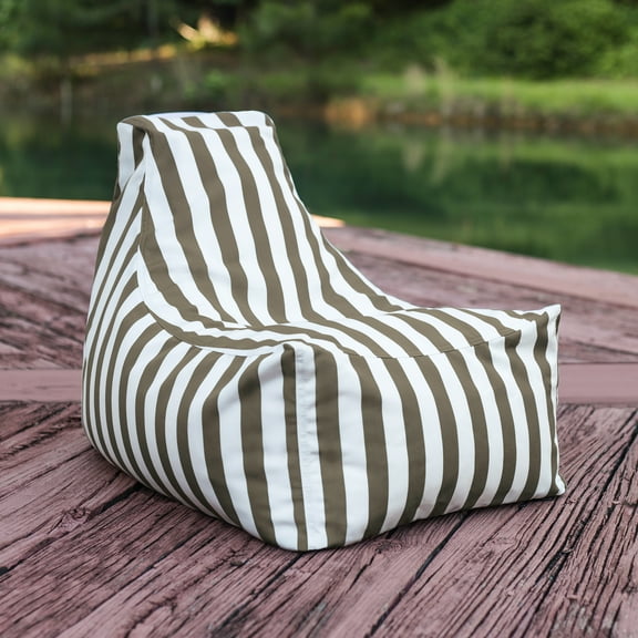 Jaxx Juniper Jr Outdoor Kids Bean Bag Chair, Taupe Striped