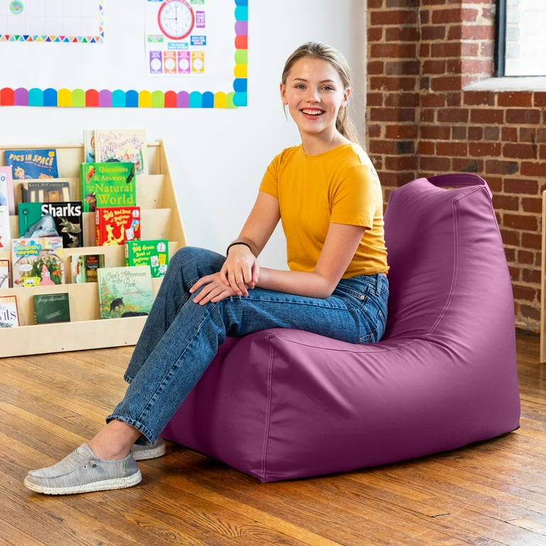 Jaxx Juniper Premium Vinyl Classroom Bean Bag Chair Purple