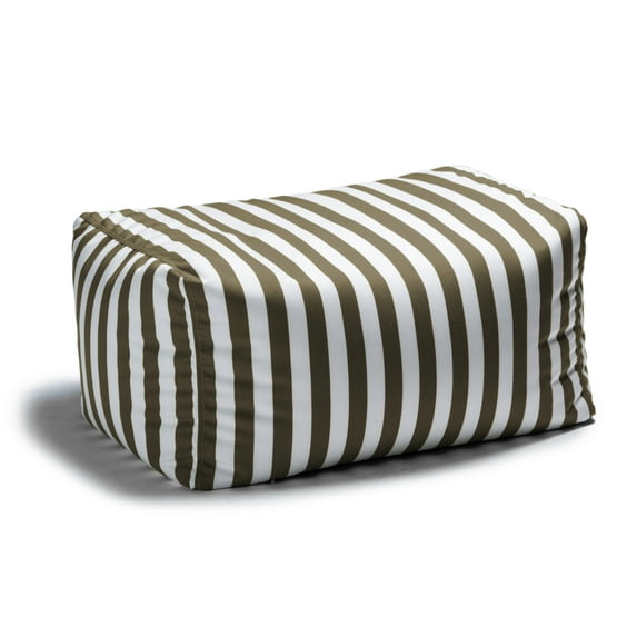 Jaxx Leon Outdoor Bean Bag Ottoman, Taupe Striped