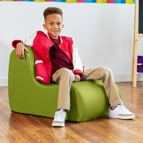 Jaxx Midtown Small Classroom Soft Foam Chair - Premium Vinyl Cover, Green